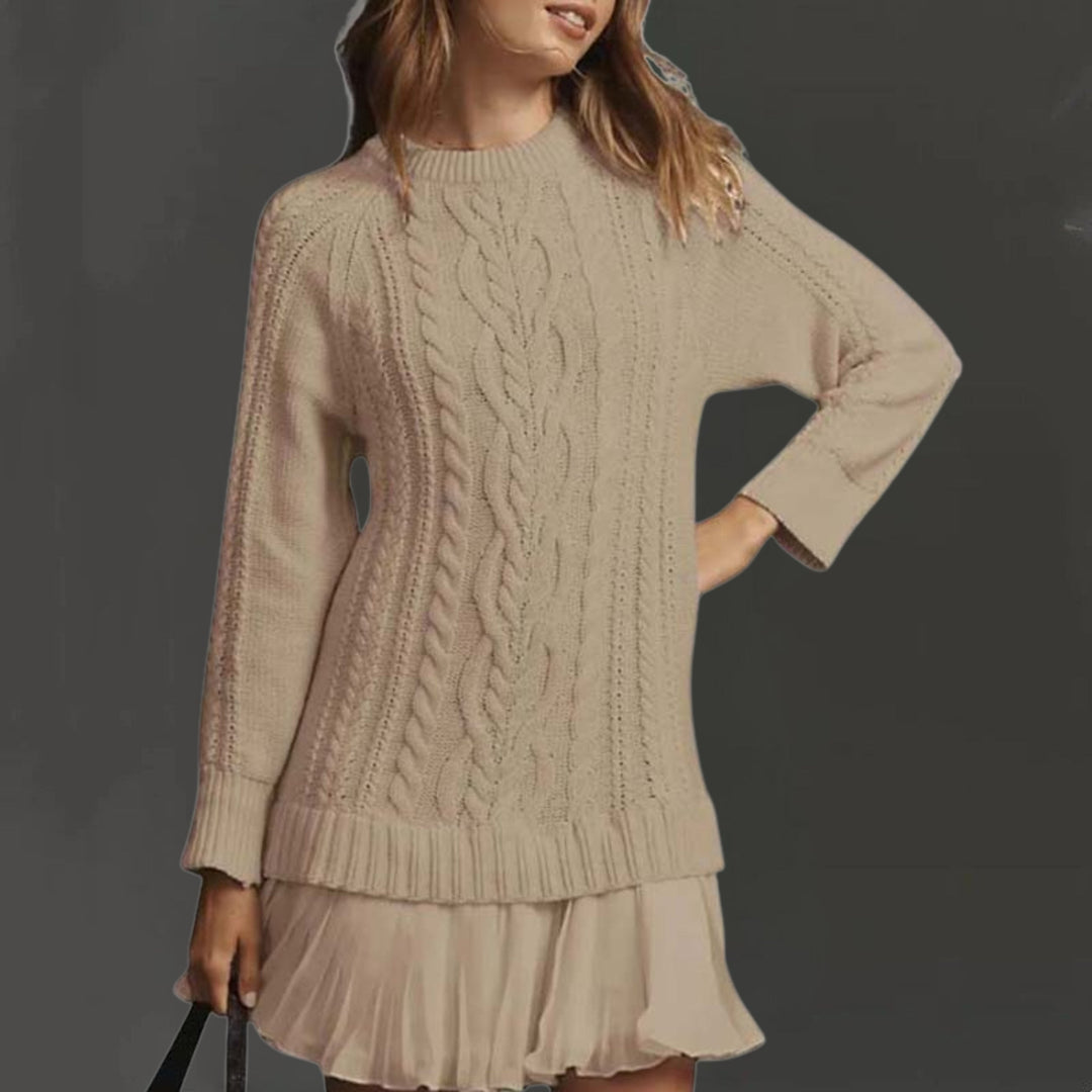 Kalena | Cable Knit Mini Sweater Dress