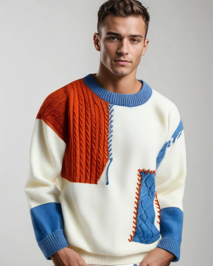 Erick | Trendy Patchwork Sweater