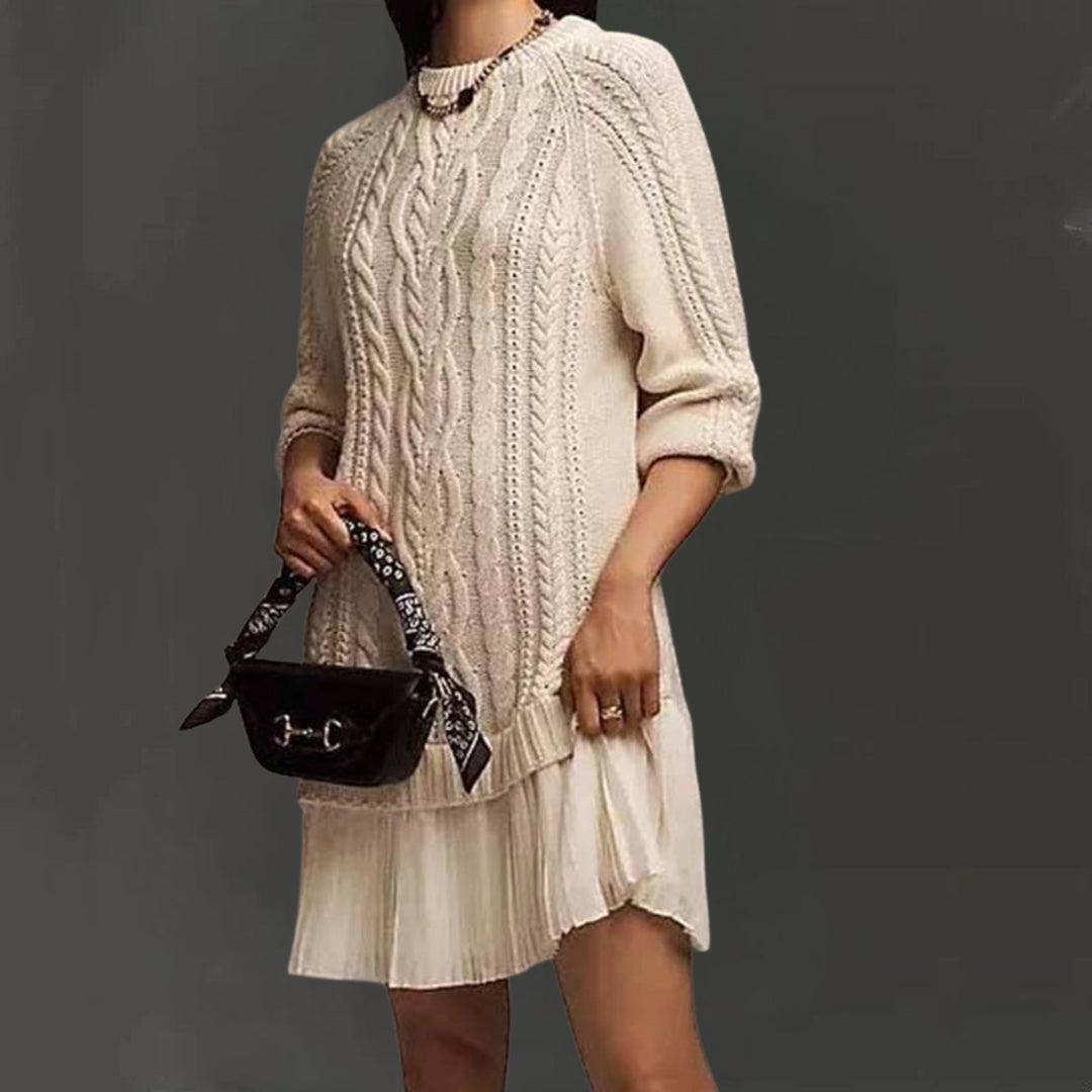 Kalena | Cable Knit Mini Sweater Dress