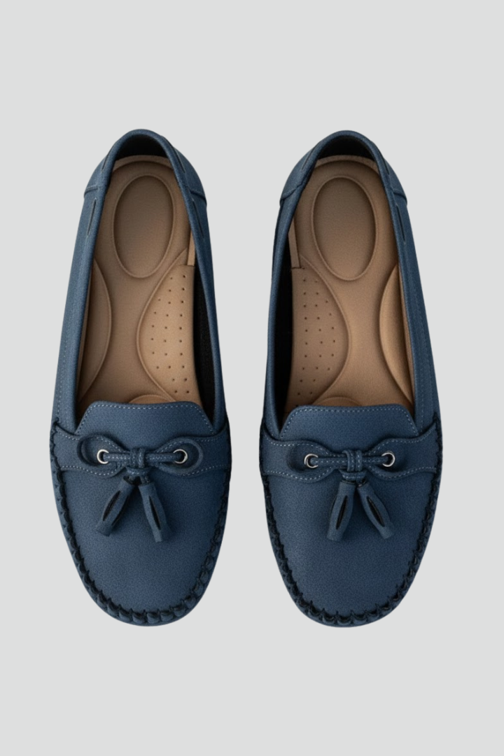 Women’s Loafers with Bow and Textured Surface