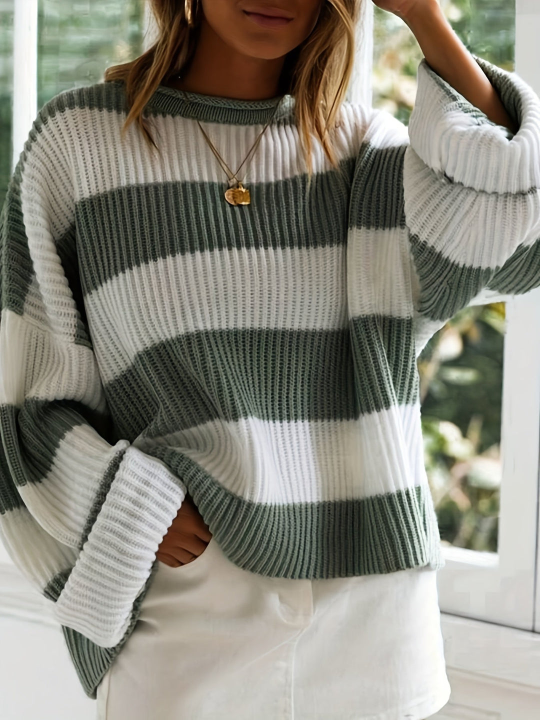 Ornella | Striped Round Neck Jumper