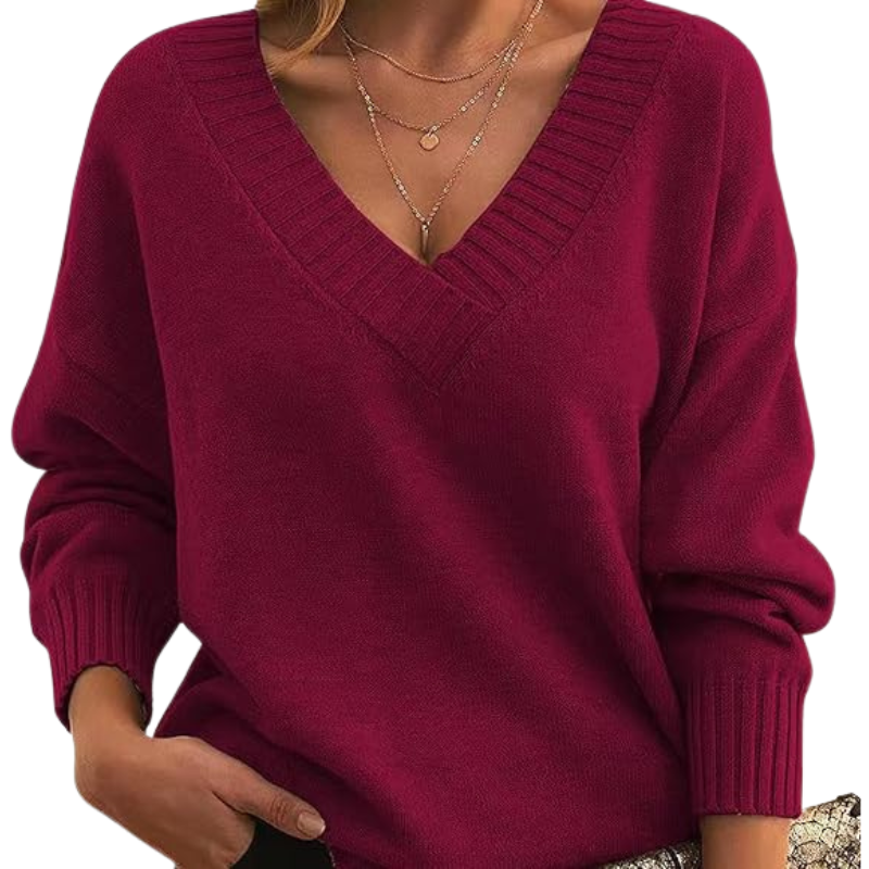 Luxury cashmere jumper with V-neck Perfect for everyday wear
