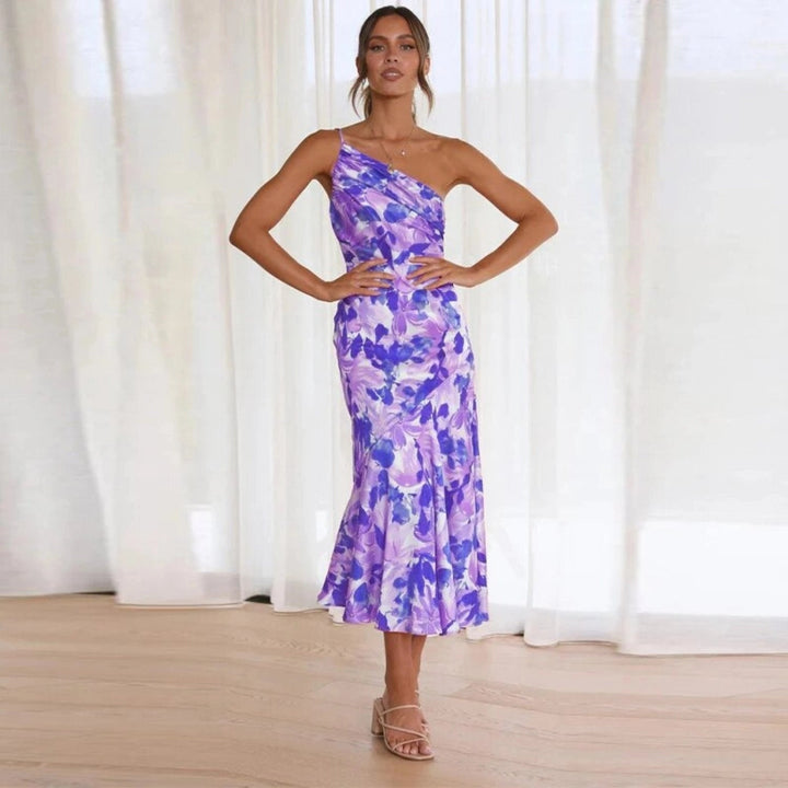 Violet | Floral Satin Gown