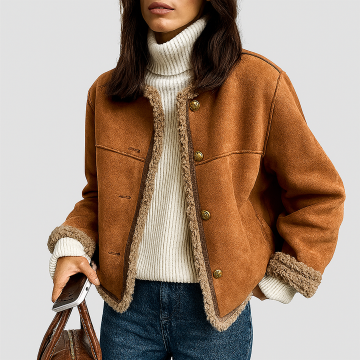 Isabella | Shearling Button Jacket