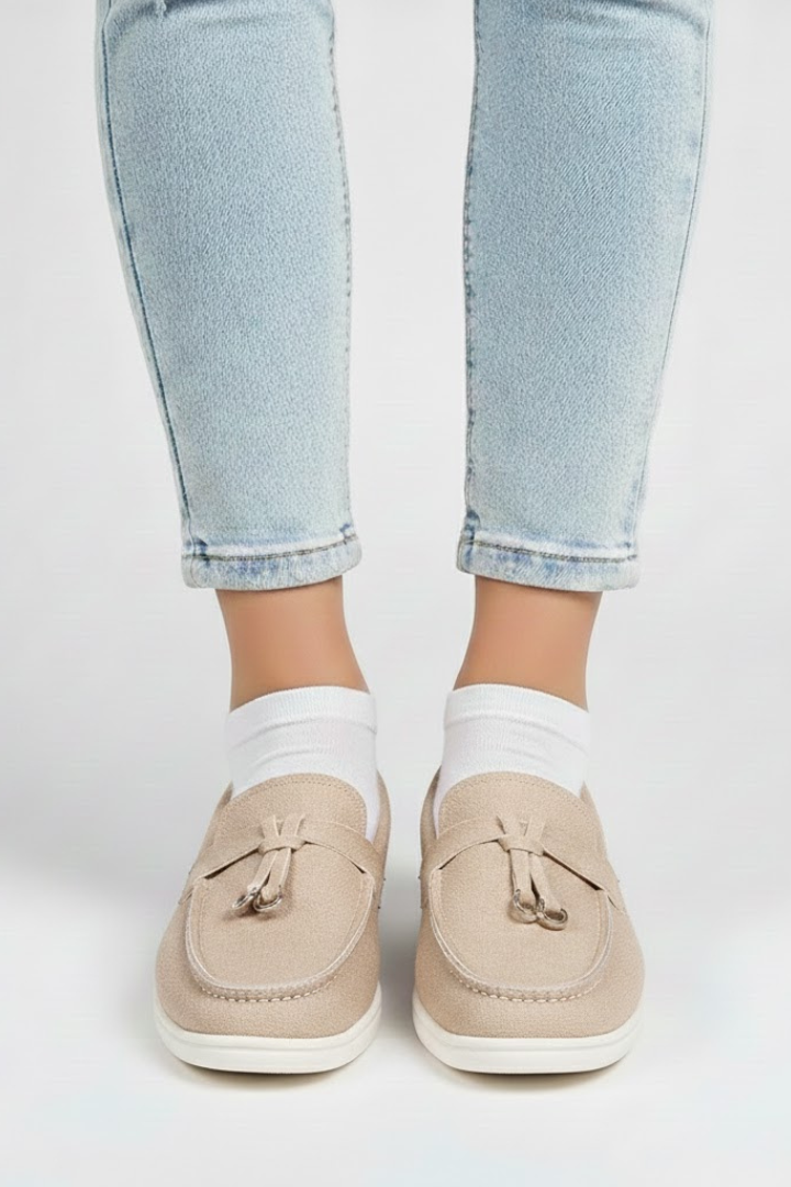 Women’s Loafers with Tassel Detail and Flat Sole