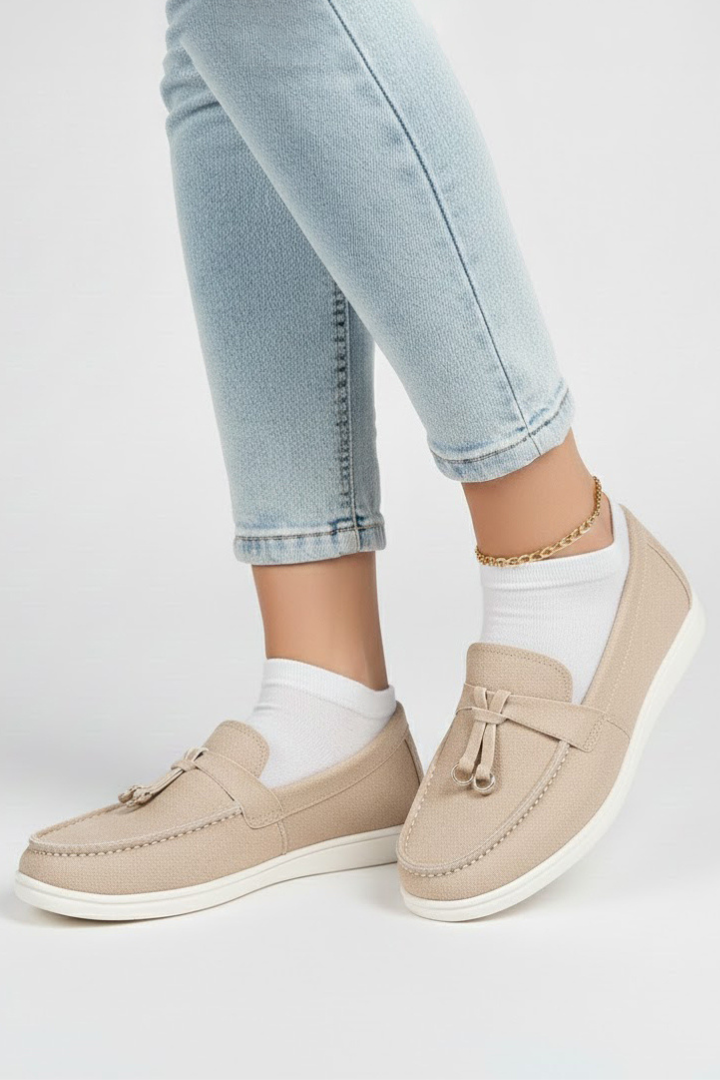 Women’s Loafers with Tassel Detail and Flat Sole
