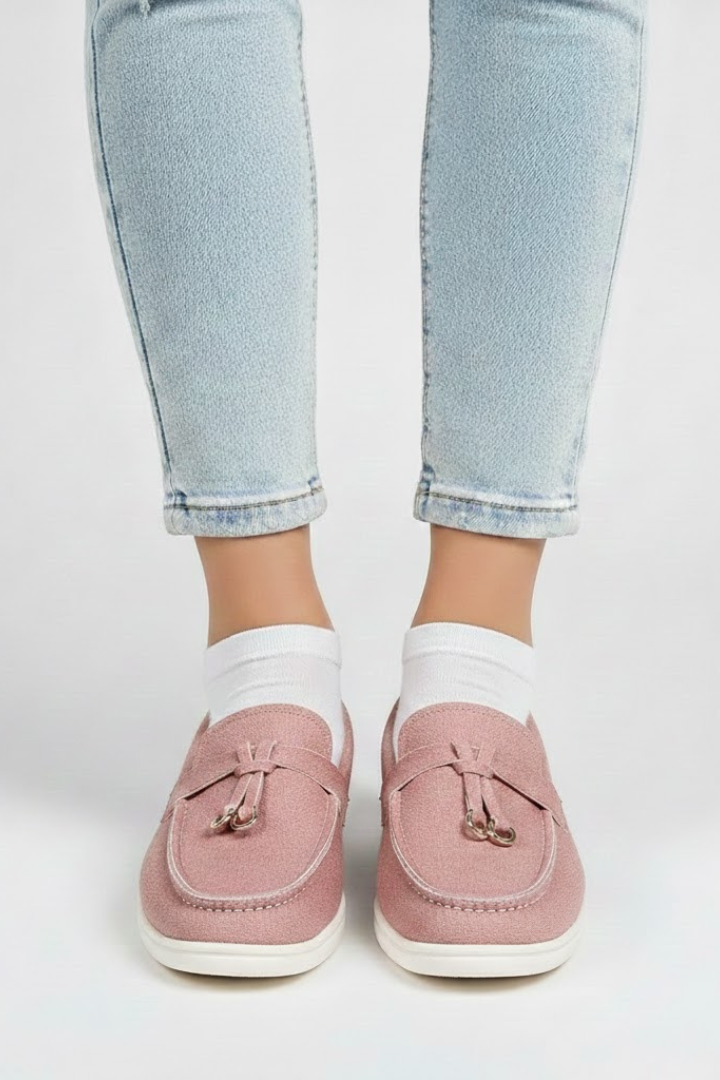 Women’s Loafers with Tassel Detail and Flat Sole