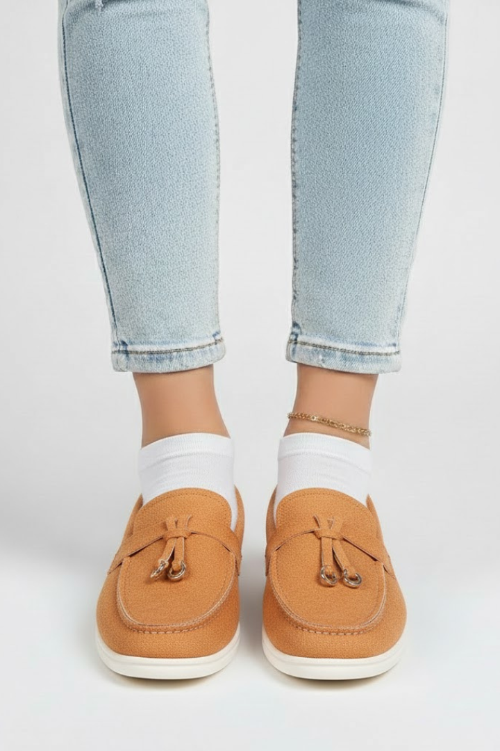 Women’s Loafers with Tassel Detail and Flat Sole