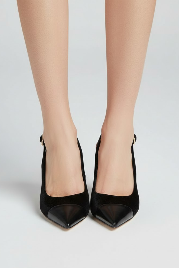 Women’s Slingback Heels with Pointed Toe and Adjustable Strap