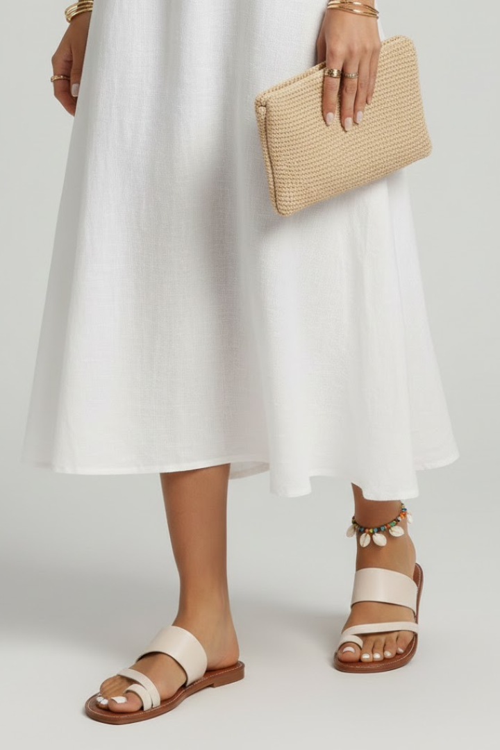 Women’s Slip-On Sandals with Buckle Strap