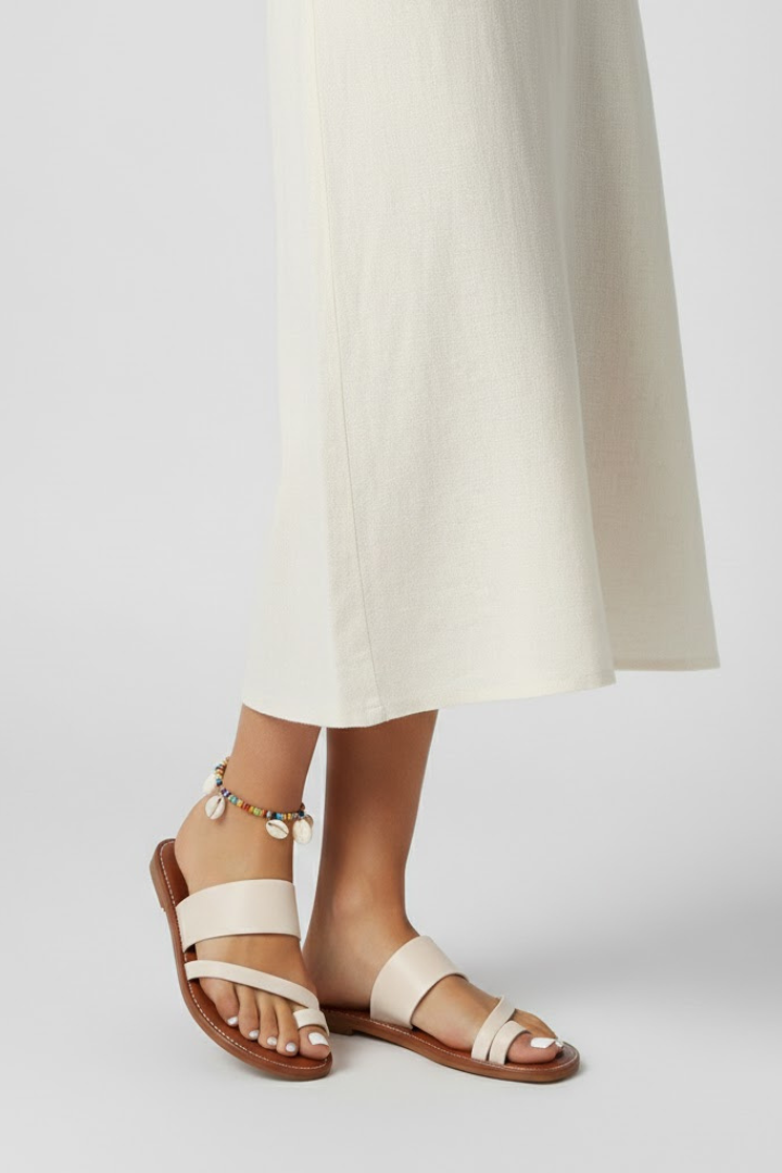 Women’s Slip-On Sandals with Buckle Strap