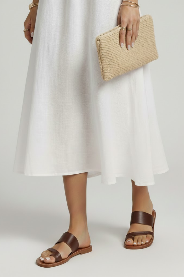 Women’s Slip-On Sandals with Buckle Strap