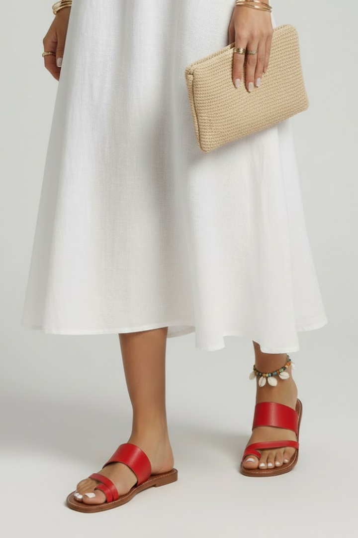 Women’s Slip-On Sandals with Buckle Strap