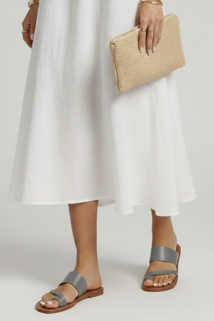 Women’s Slip-On Sandals with Buckle Strap