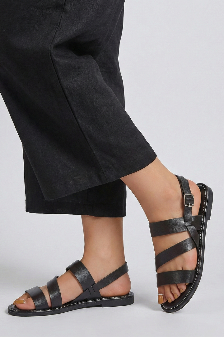 Modern Flat Sandals with Back Strap