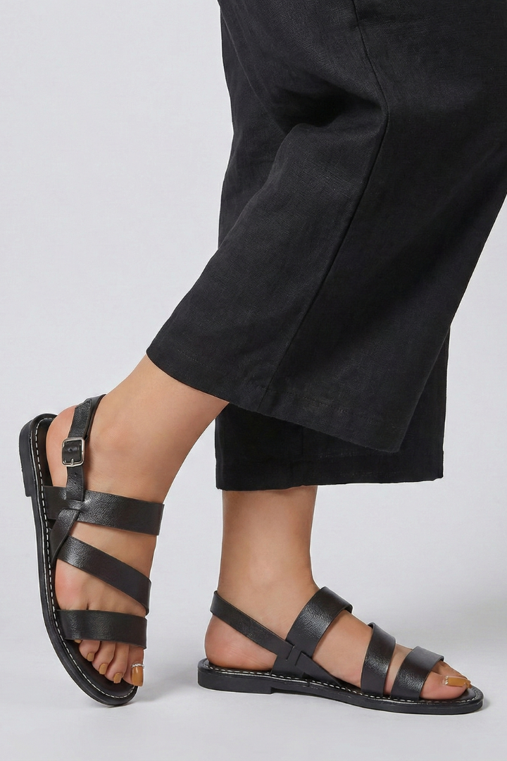 Modern Flat Sandals with Back Strap