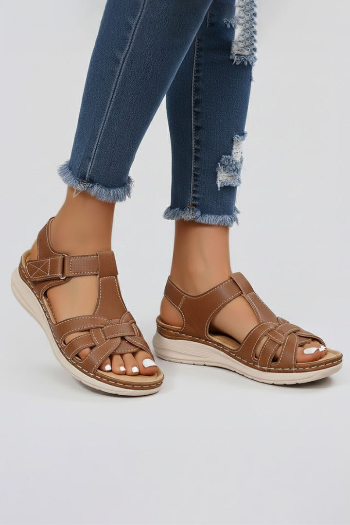 Women’s Open-Toe Sandals with Straps and Adjustable Closure