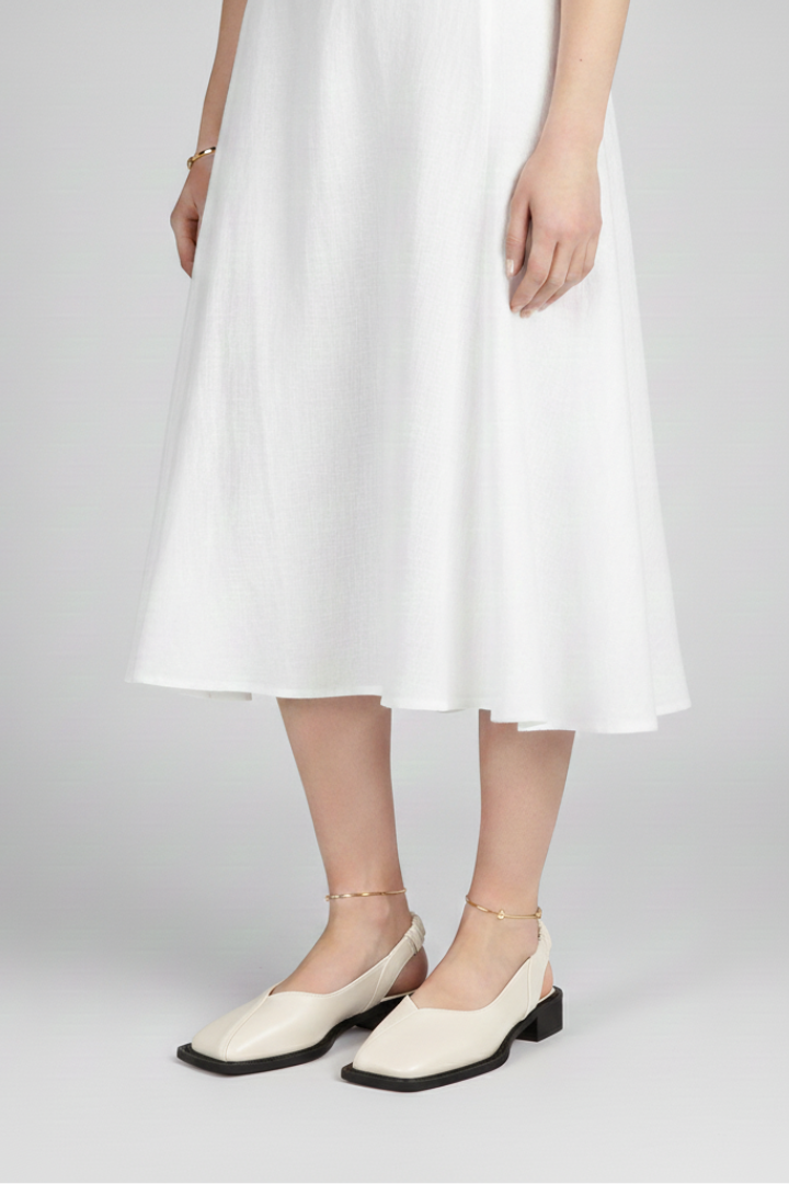 Women’s Slingback Sandals with Square Toe and Low Heel