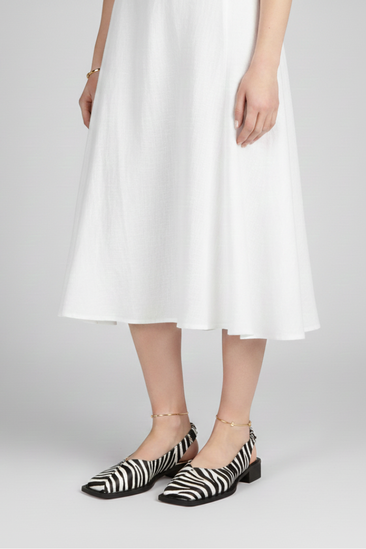 Women’s Slingback Sandals with Square Toe and Low Heel