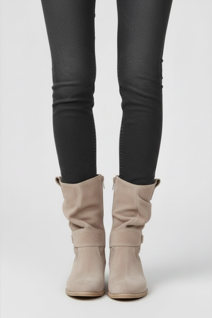 Women’s Zip-Up Boots with Grip Sole