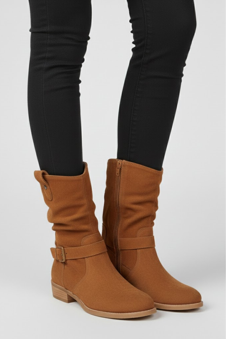 Women’s Zip-Up Boots with Grip Sole
