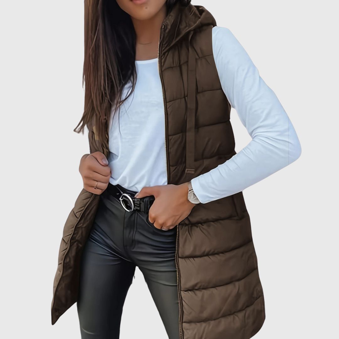 RAIN | Hooded Long Puffer Vest
