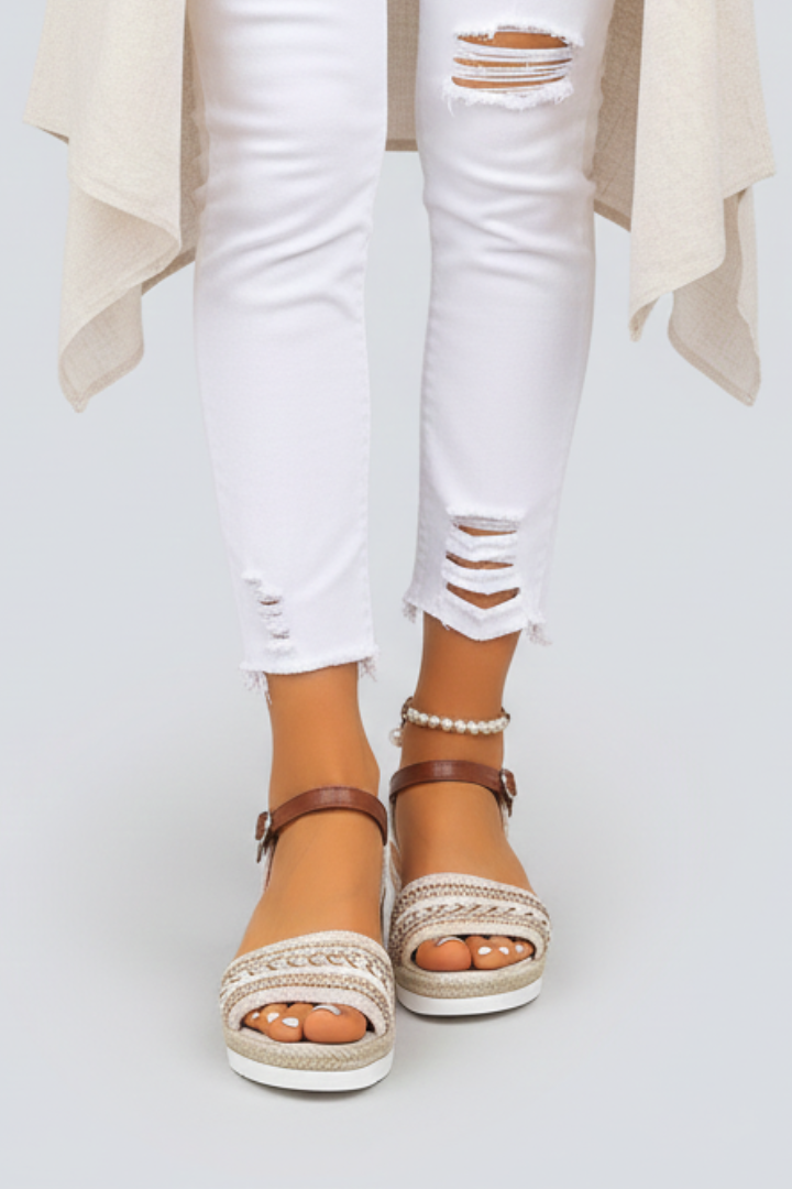 Women’s Wedge Sandals with Adjustable Straps and Open Toe