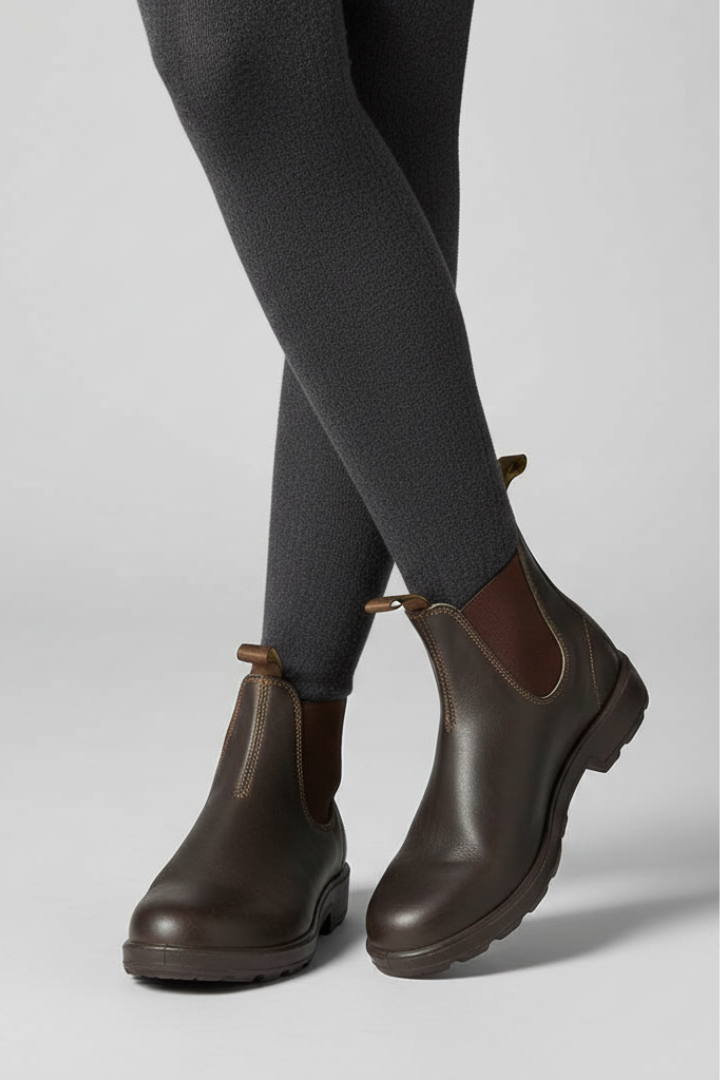 Women's Chelsea Boots with Elastic Panels and Pull Tabs