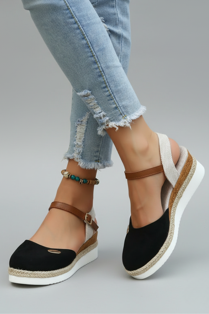 Women’s Closed-Toe Espadrille Sandals with Slingback Strap