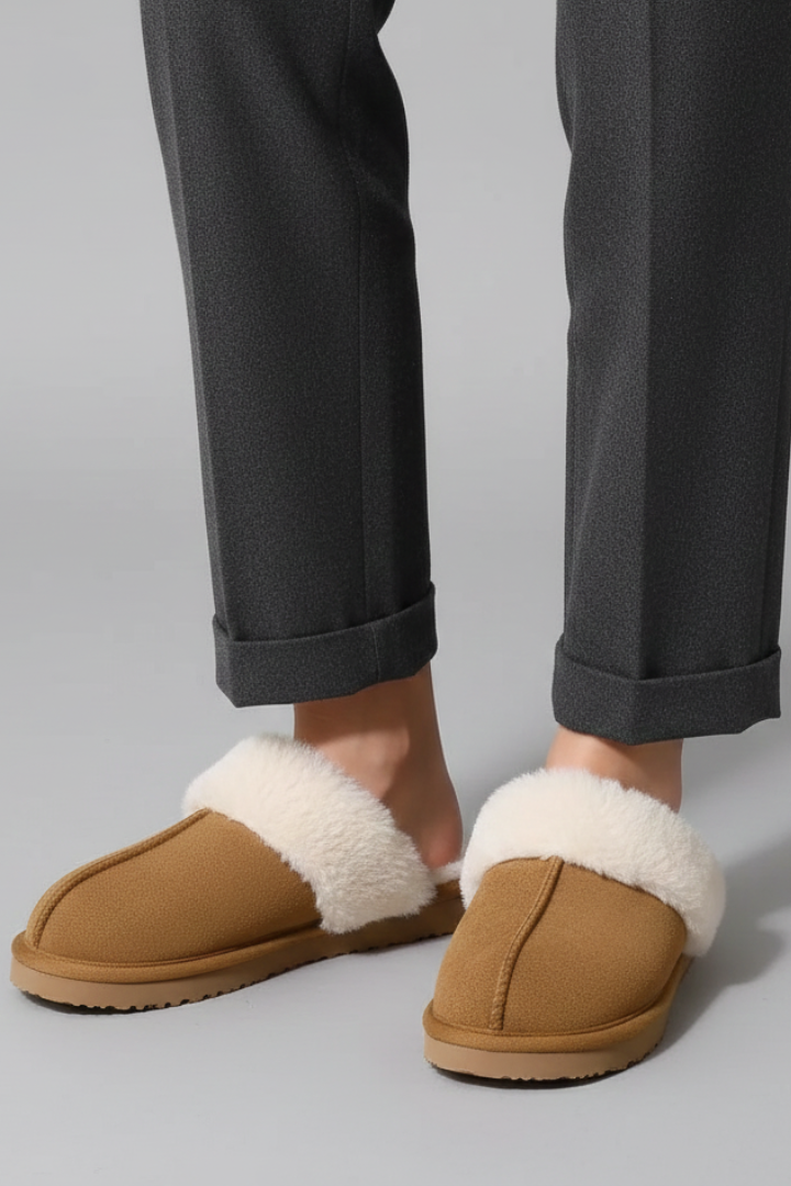 Women’s Indoor Slippers with Plush Lining and Textured Sole