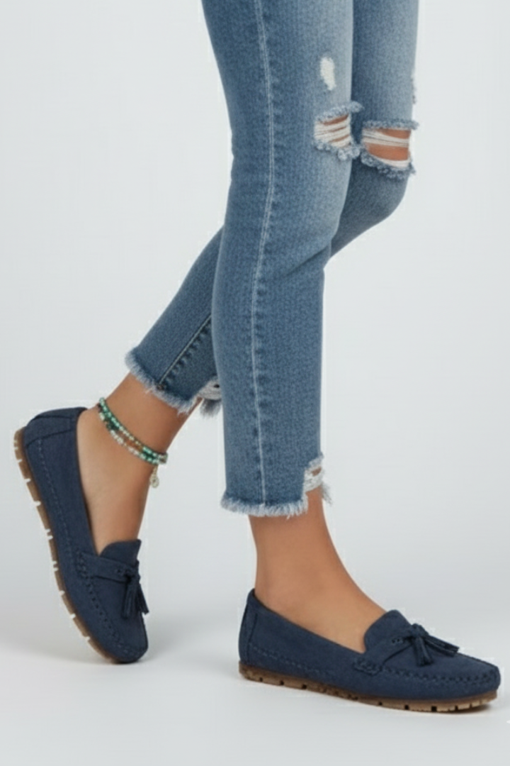 Women’s Loafers with Bow and Textured Surface