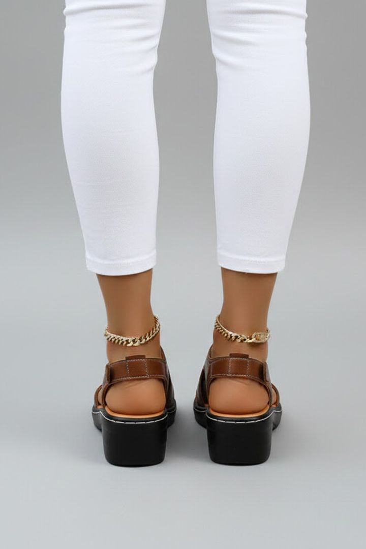 Women’s Platform Sandals with Open Toe and Cutout Upper