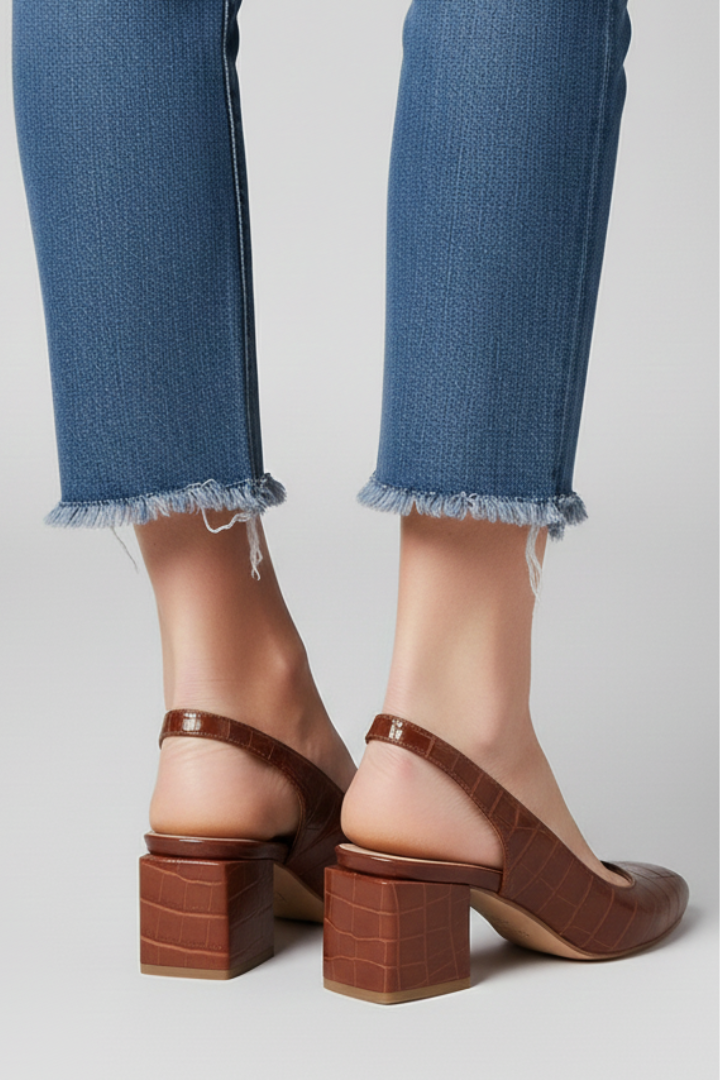 Women’s Slingback Pumps with Pointed Toe and Adjustable Strap