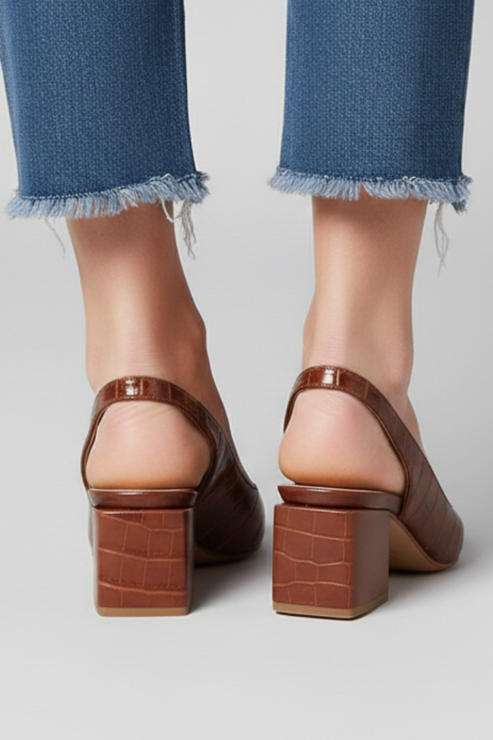 Women’s Slingback Pumps with Pointed Toe and Adjustable Strap