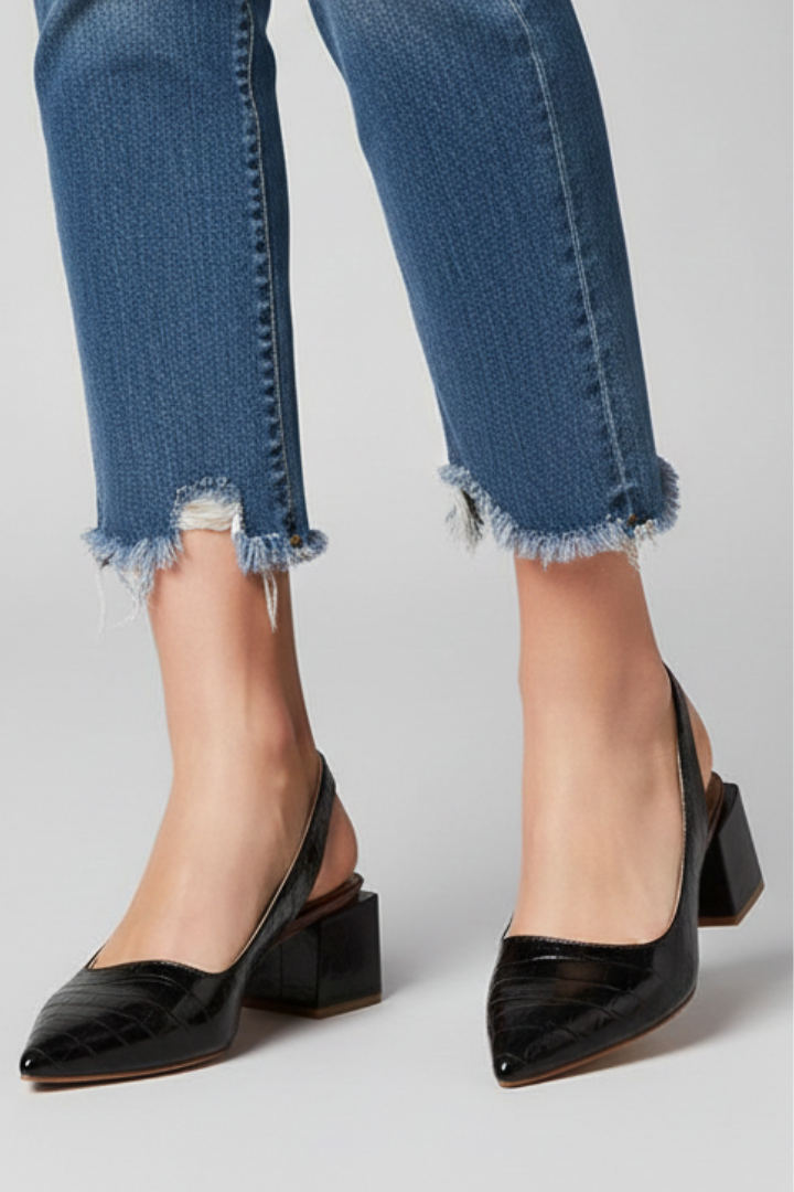 Women’s Slingback Pumps with Pointed Toe and Adjustable Strap