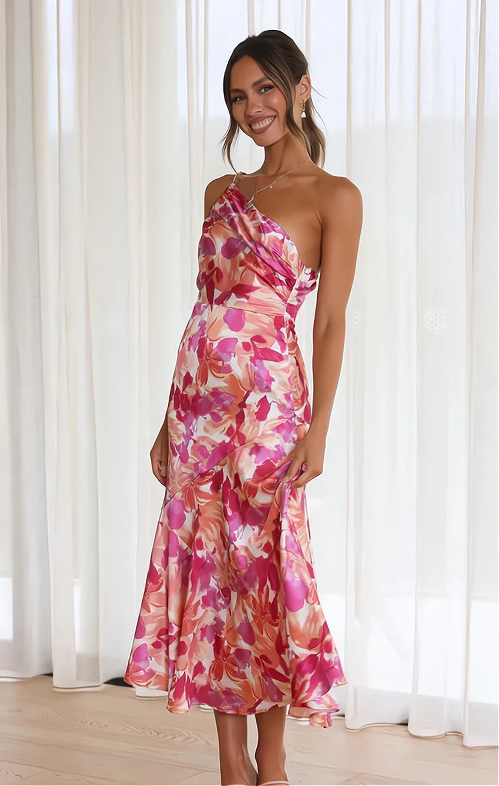 Violet | Floral Satin Gown