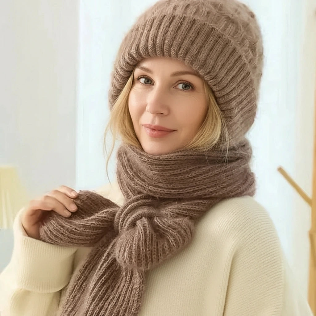 Aurora | Fleece-Lined Winter Hat & Scarf Set