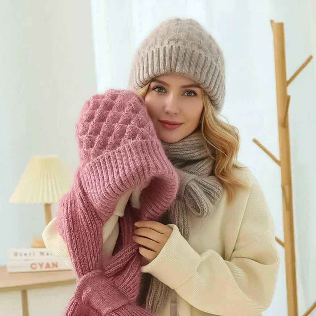 Aurora | Fleece-Lined Winter Hat & Scarf Set